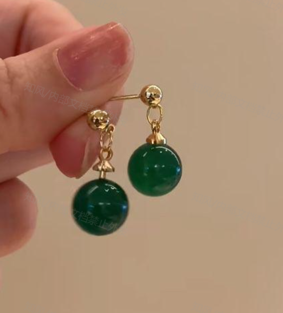 Russian Green Nephrite Jade Earrings — Russian jade