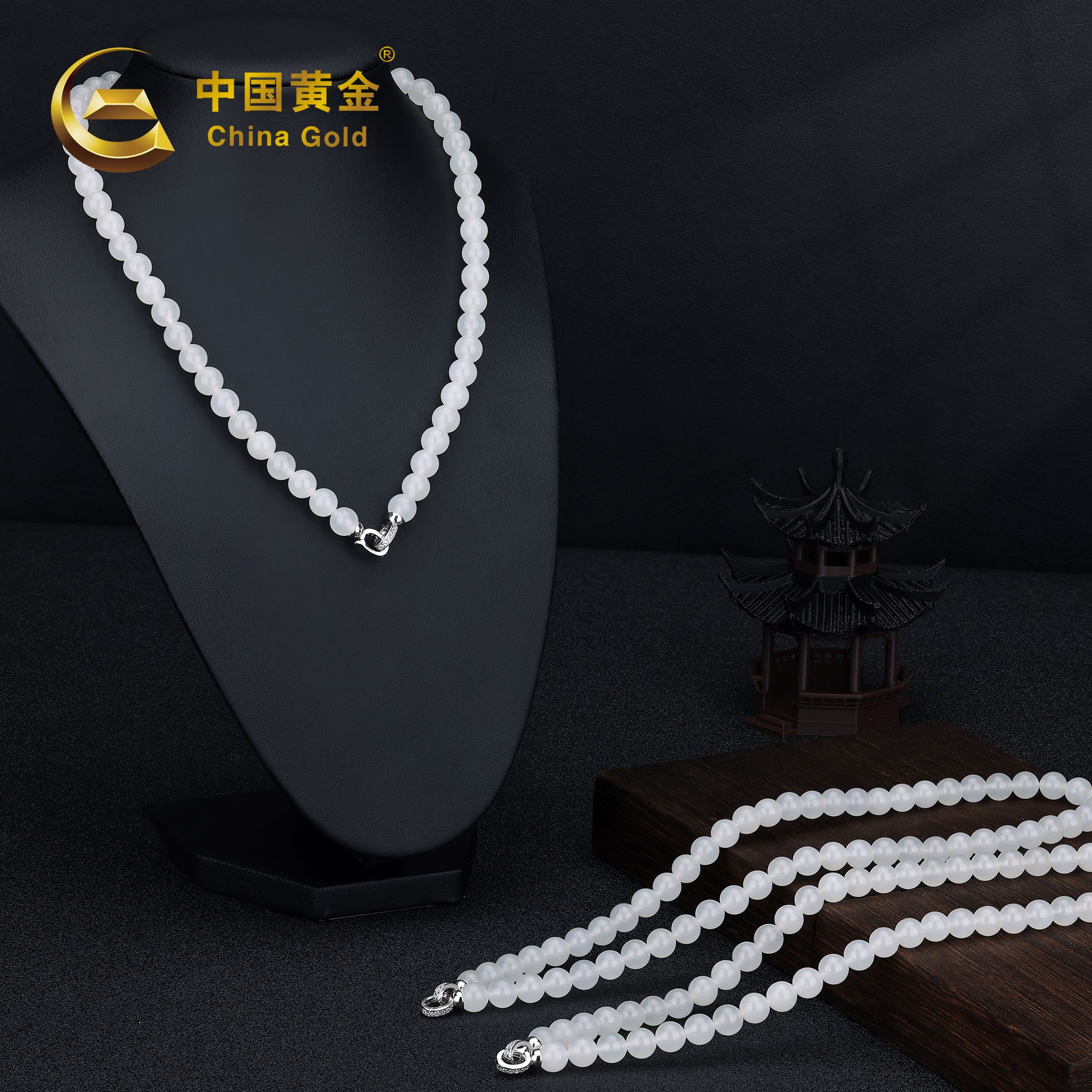 Qinghai White Nephrite Jade Beaded Bracelet — Qinghai jade