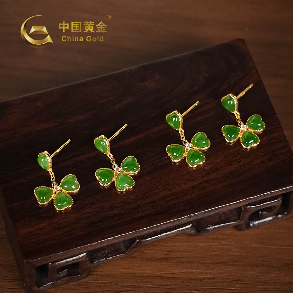 Russian Green Nephrite Jade Earrings — Russian jade