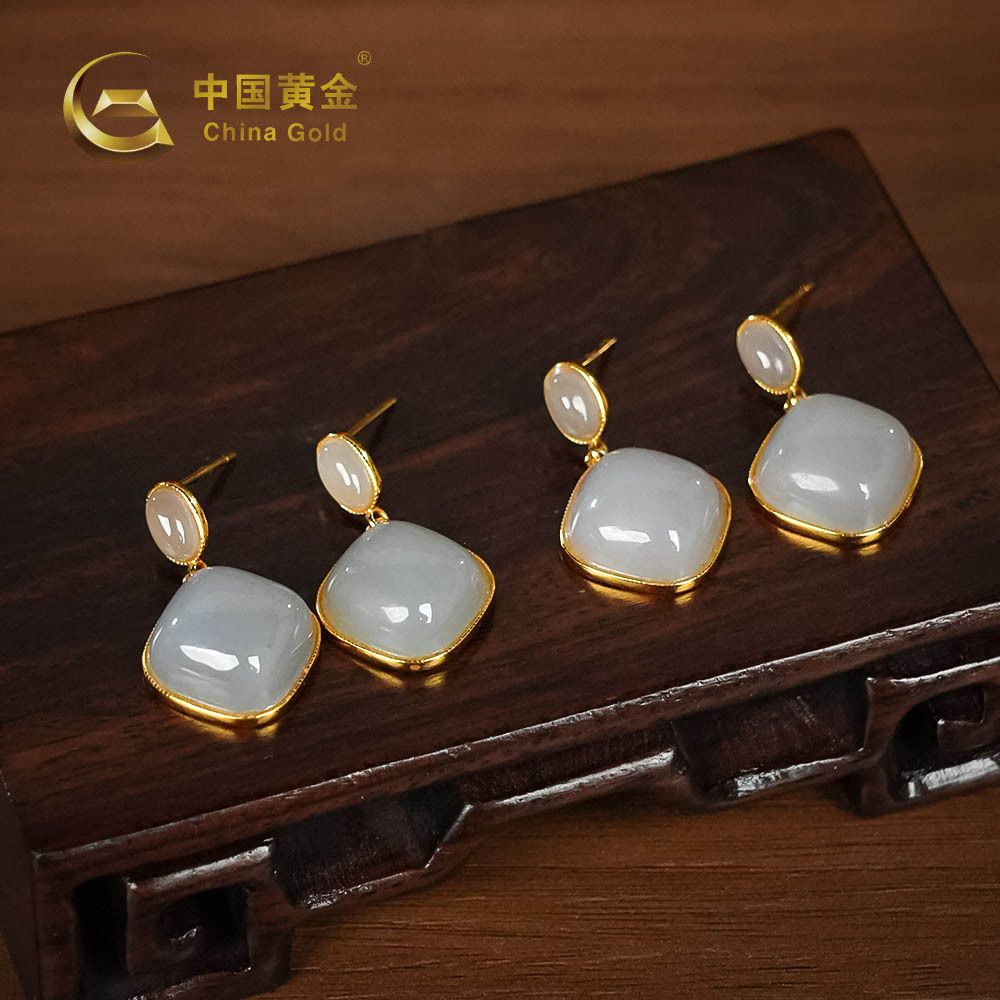 Qinghai Smoky Purple Jade Earrings — Qinghai jade