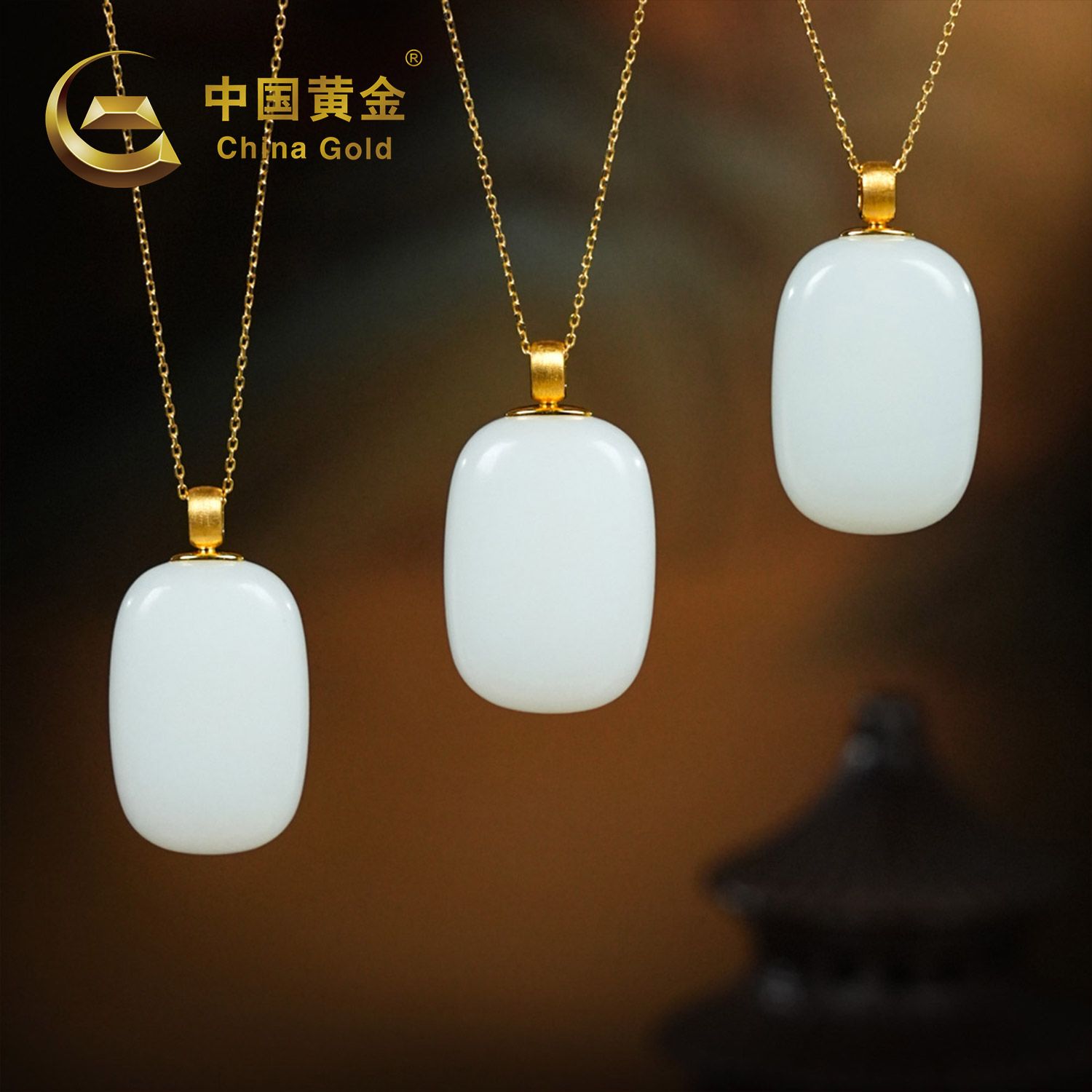 18K Gold Russian White Nephrite Jade Pendant — Russian jade