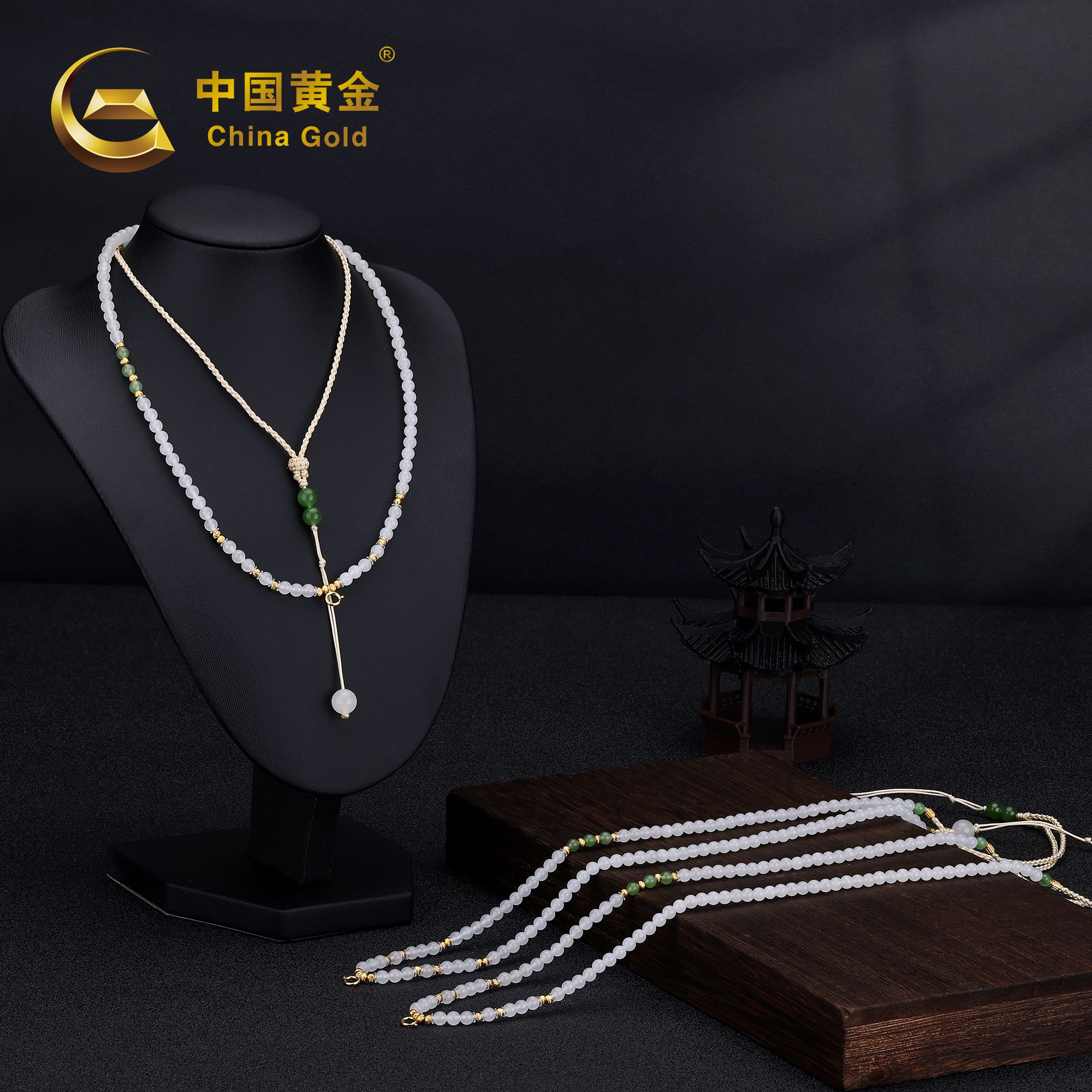 Qinghai White Nephrite Jade Beaded Bracelet — Qinghai jade
