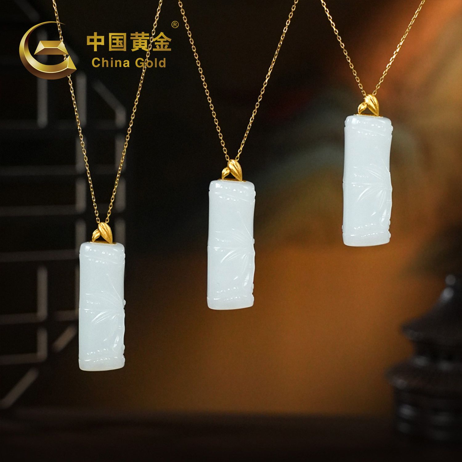 18K Gold Russian White Nephrite Jade Pendant — Russian jade