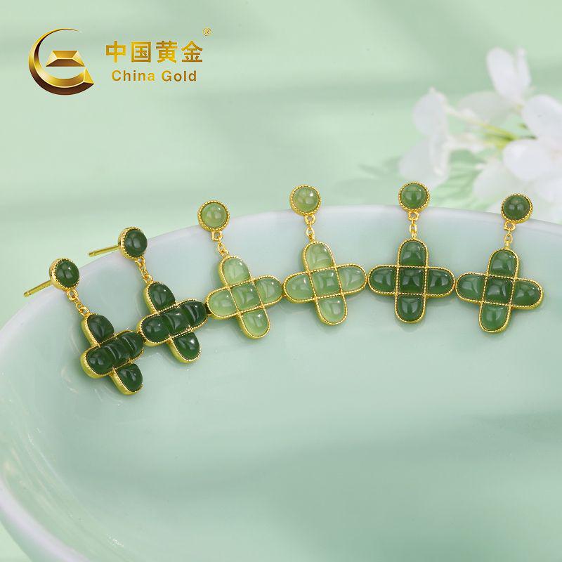 Russian Green Nephrite Jade Earrings — Russian jade